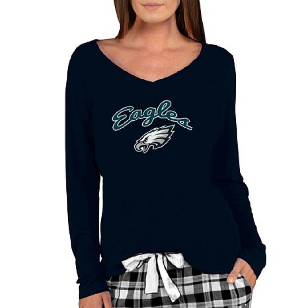NWOT! NFL Women's Marathon Black Long-Sleeve Philadelphia Eagles Top Size XL